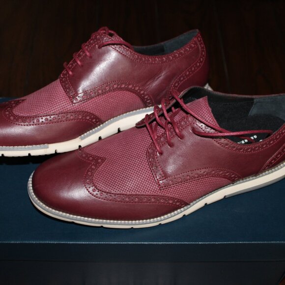 Stylish Burgundy Leather Oxfords - Cole Haan main image 12